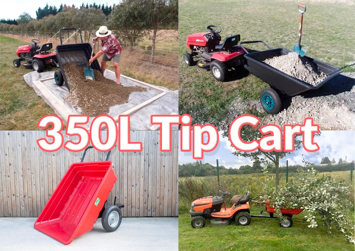 350L Tip Cart with vehicle attachment