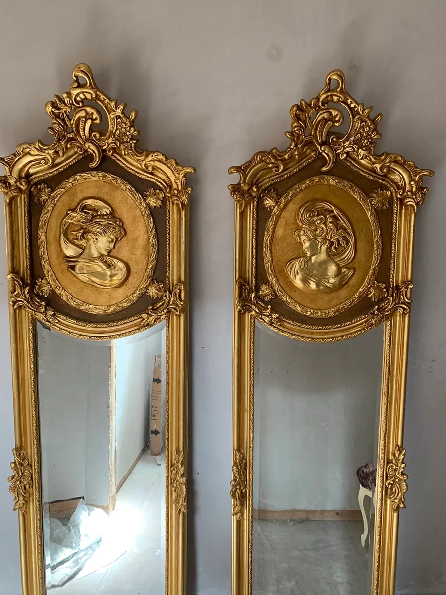 PAIR OF FRENCH GILT FACE PLAUGE MIRRORS - Image 2