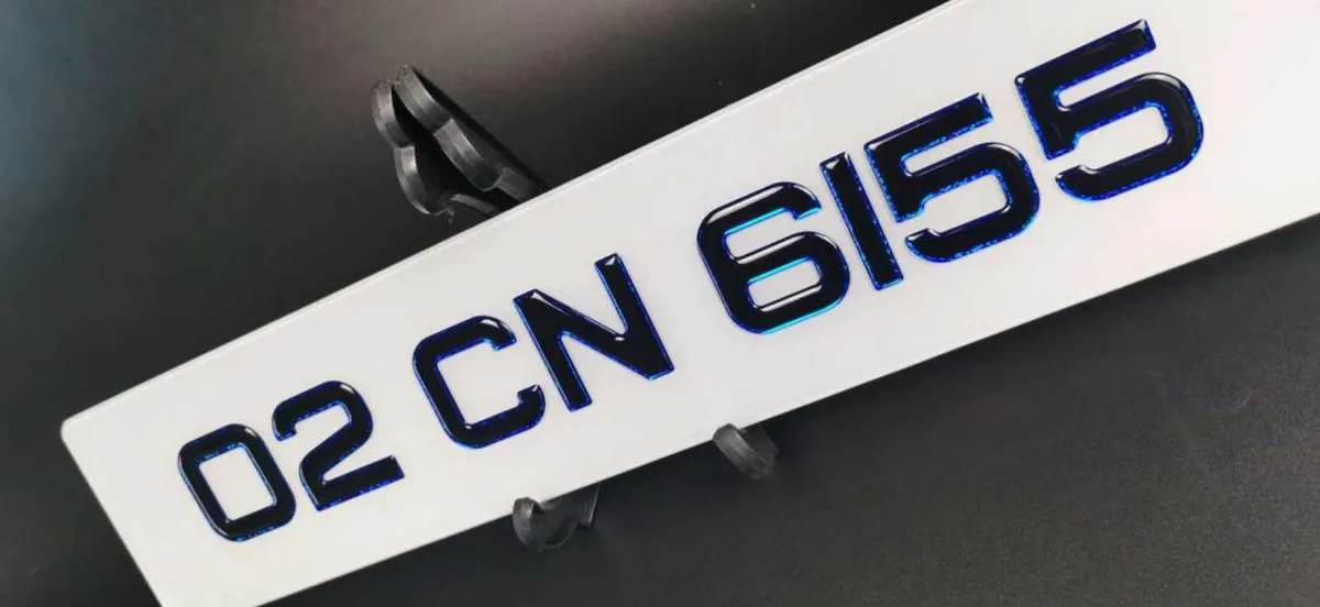 Pair of 3D Gel Blue Number Plates - Image 2