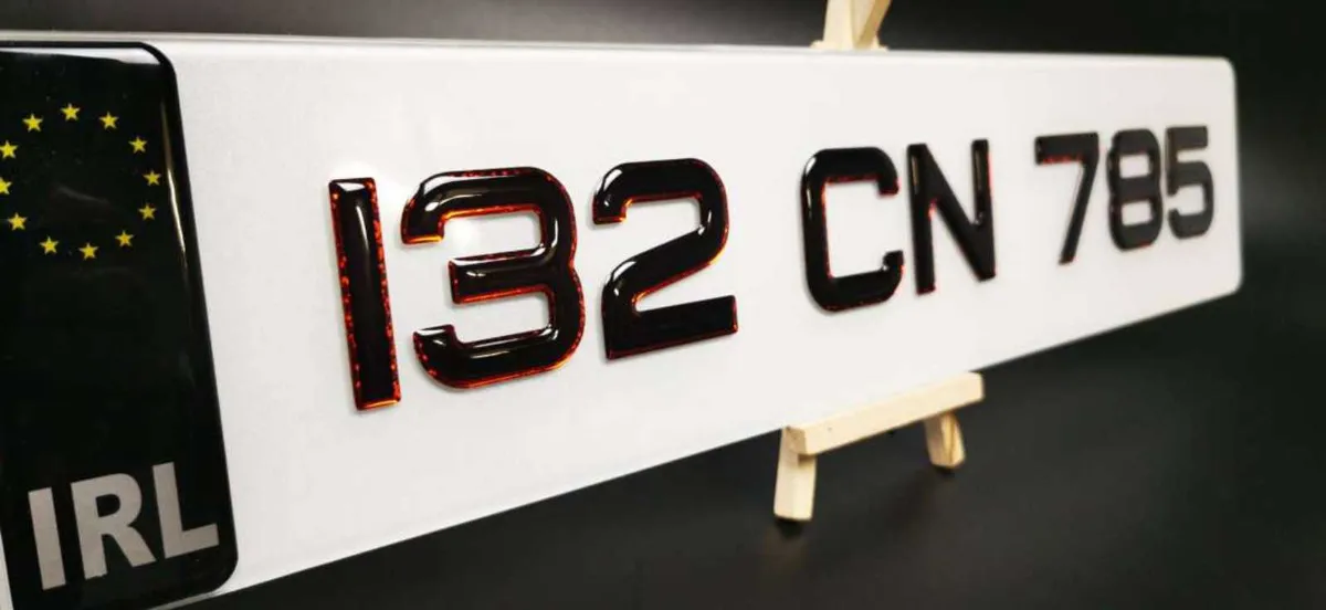 Pair of 3D Gel Red Number Plates - Image 4