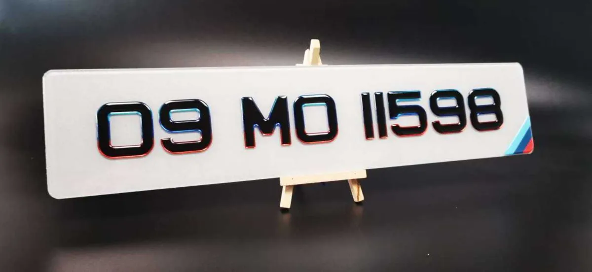 Pair of 3D Gel M-Sport Style Number Plates