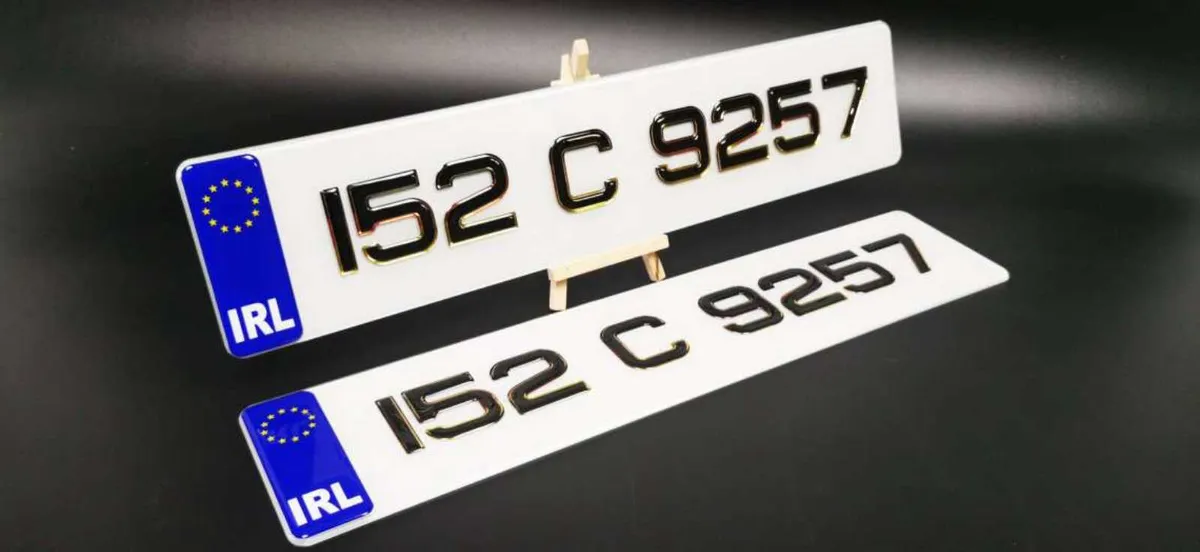 Pair of 3D Gel German Style Number Plates