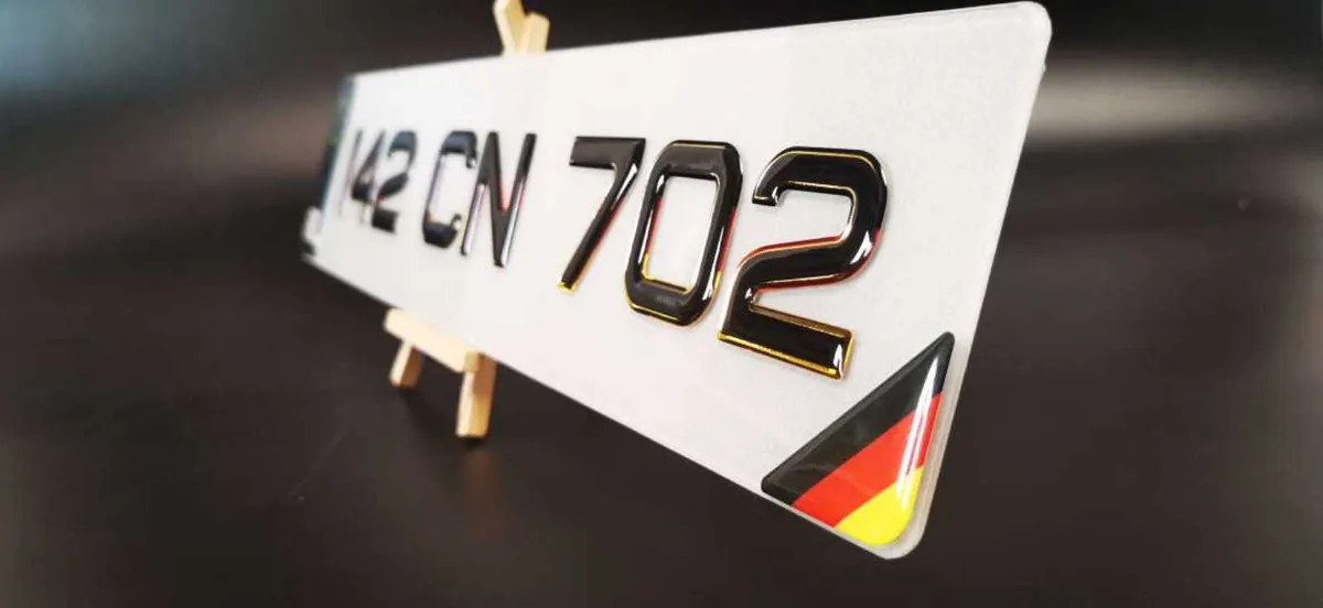 Pair of 3D Gel German Style Number Plates - Image 4