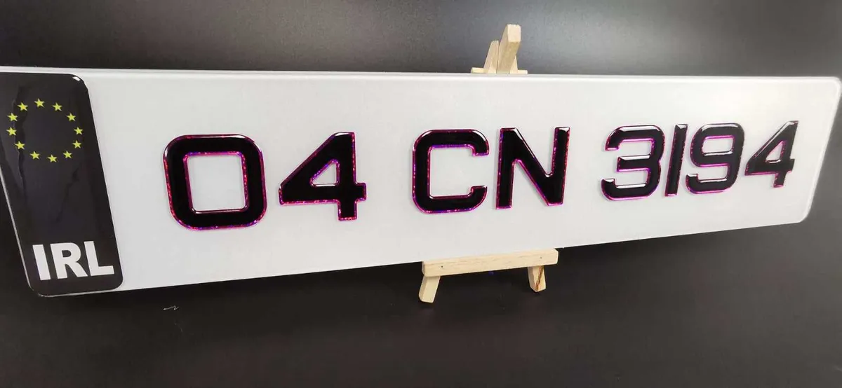 Pair of 3D Gel Pink Number Plates