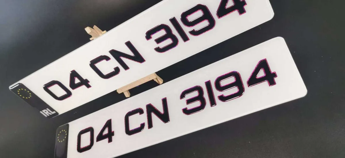 Pair of 3D Gel Pink Number Plates - Image 3