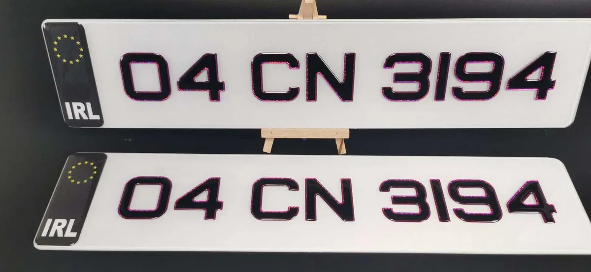 Pair of 3D Gel Pink Number Plates - Image 4