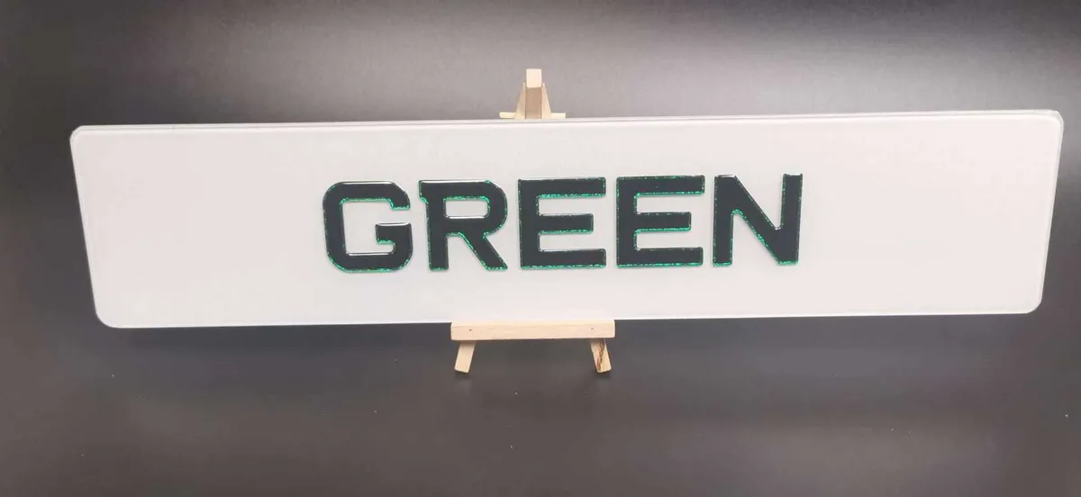 Pair of 3D Gel Green Number Plates - Image 2