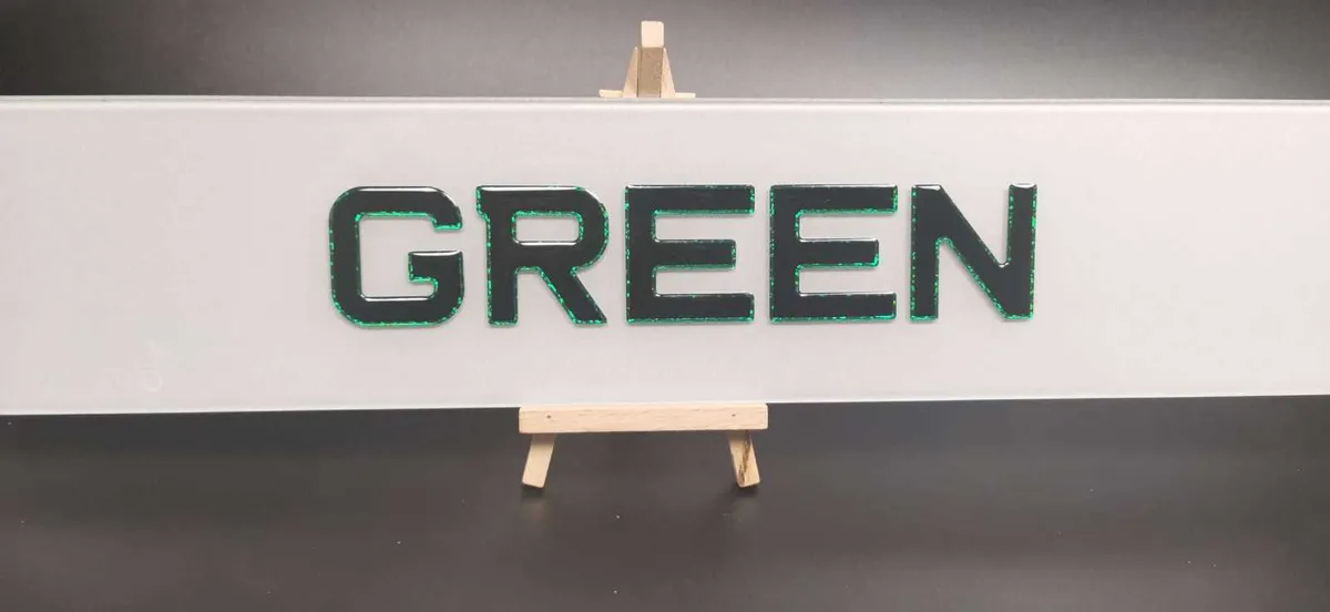 Pair of 3D Gel Green Number Plates - Image 3