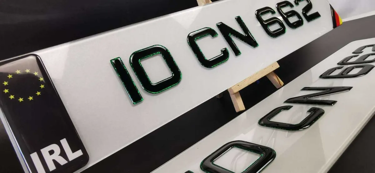 Pair of 3D Gel Green Number Plates - Image 4