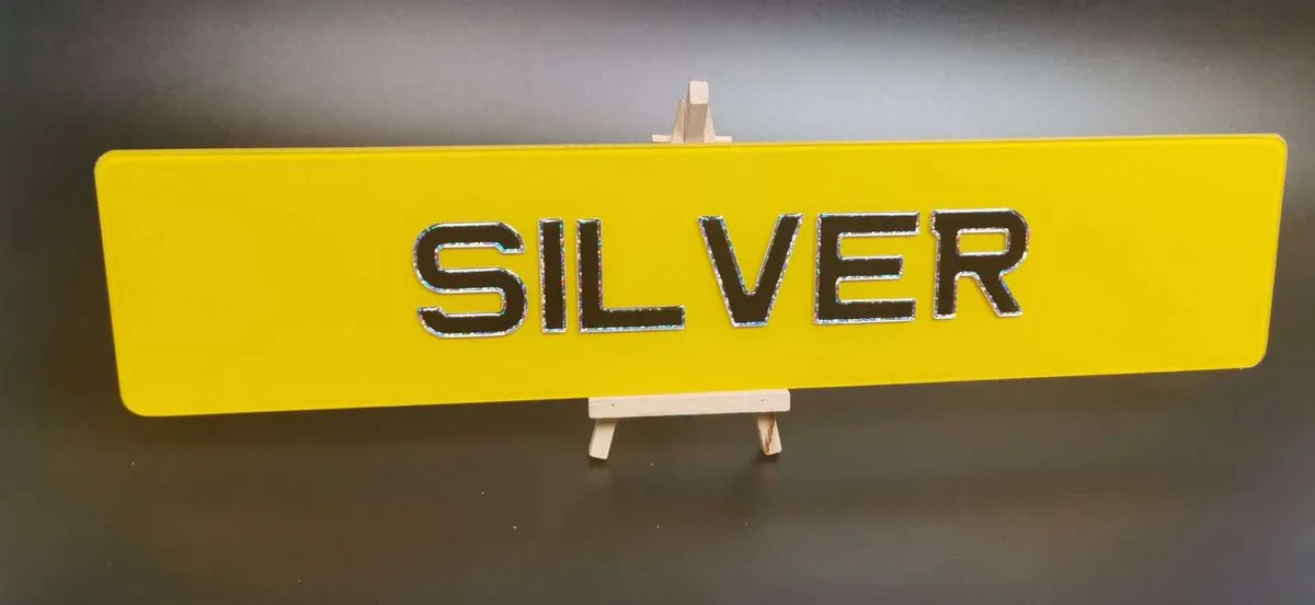 Pair of 3D Gel Silver Number Plates - Image 1