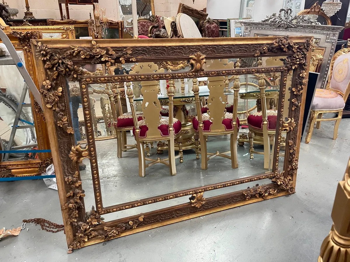 Antique style Gilt wooden framed large mirror
