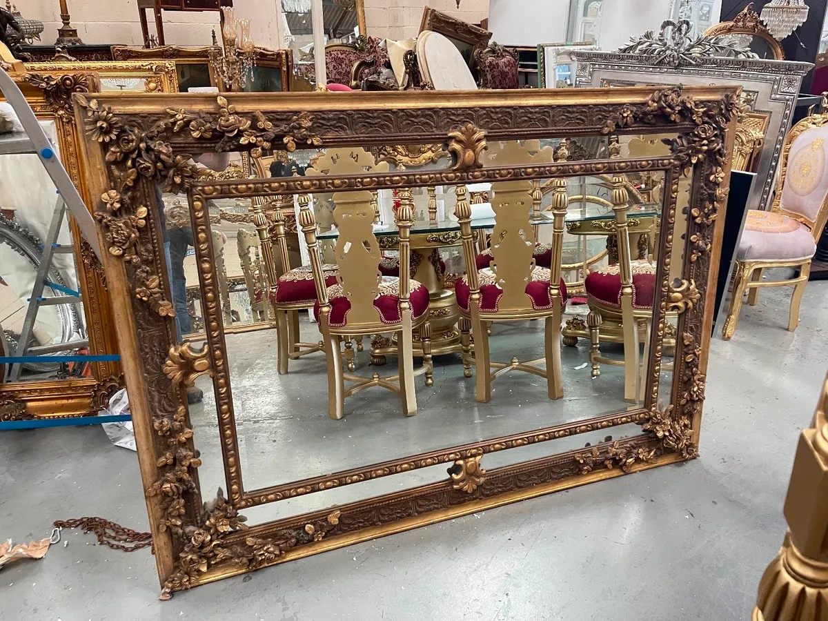 Antique style Gilt wooden framed large mirror - Image 1