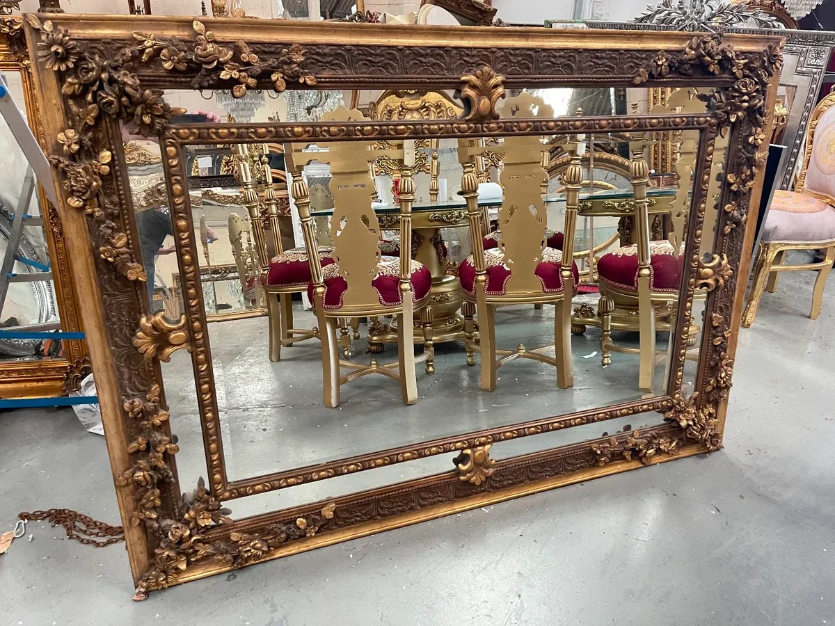 Antique style Gilt wooden framed large mirror - Image 2