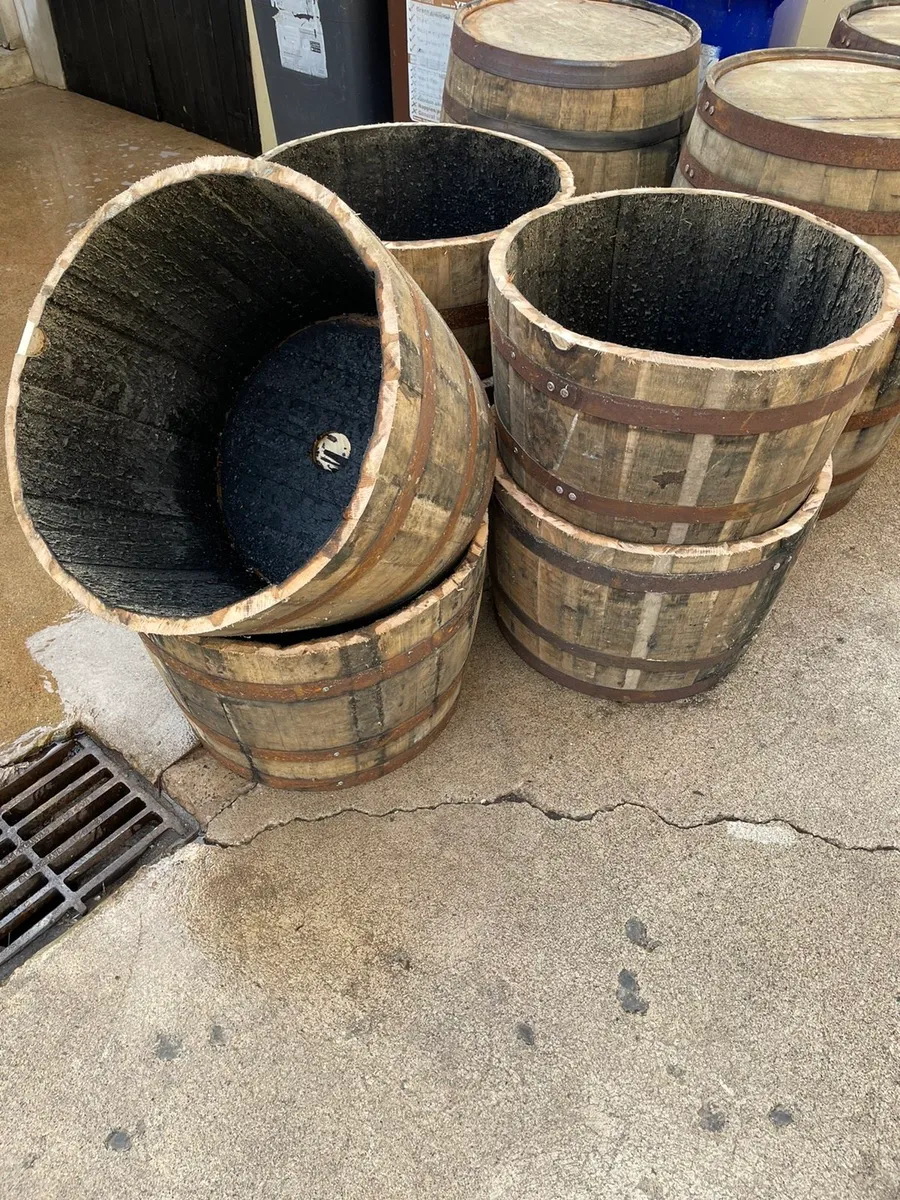 Whiskey barrel planter - Image 1