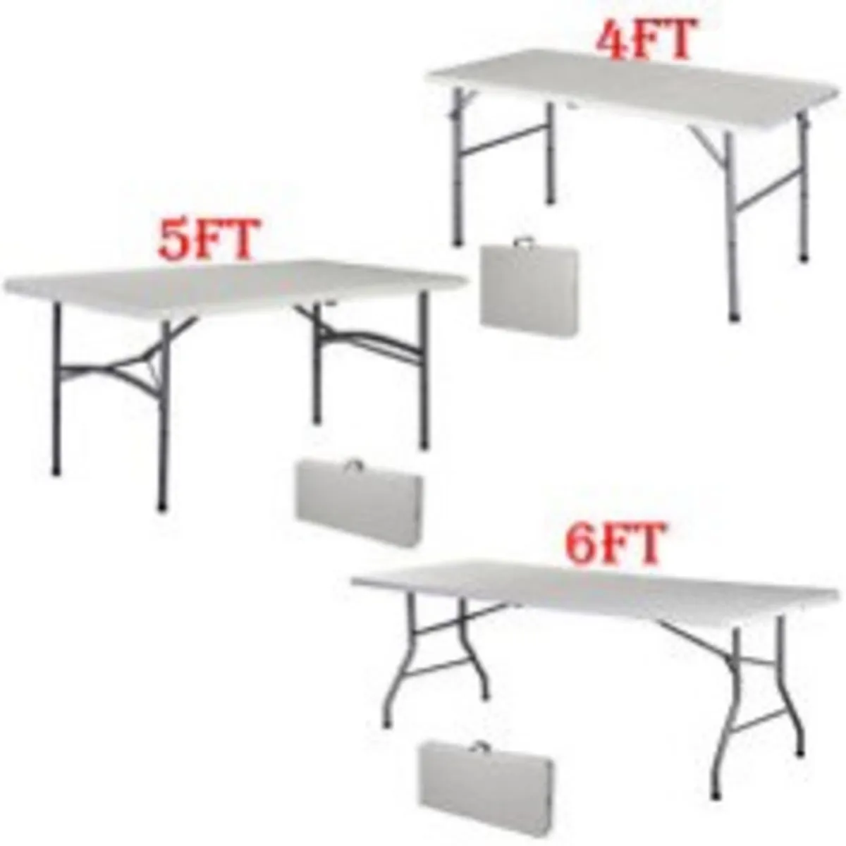 New 3ft 4ft 5ft 6ft 8ft Folding Trestle Tables