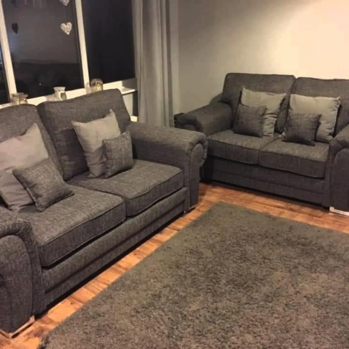 3+2 Tweed Grey Vernon Sofa - Image 1