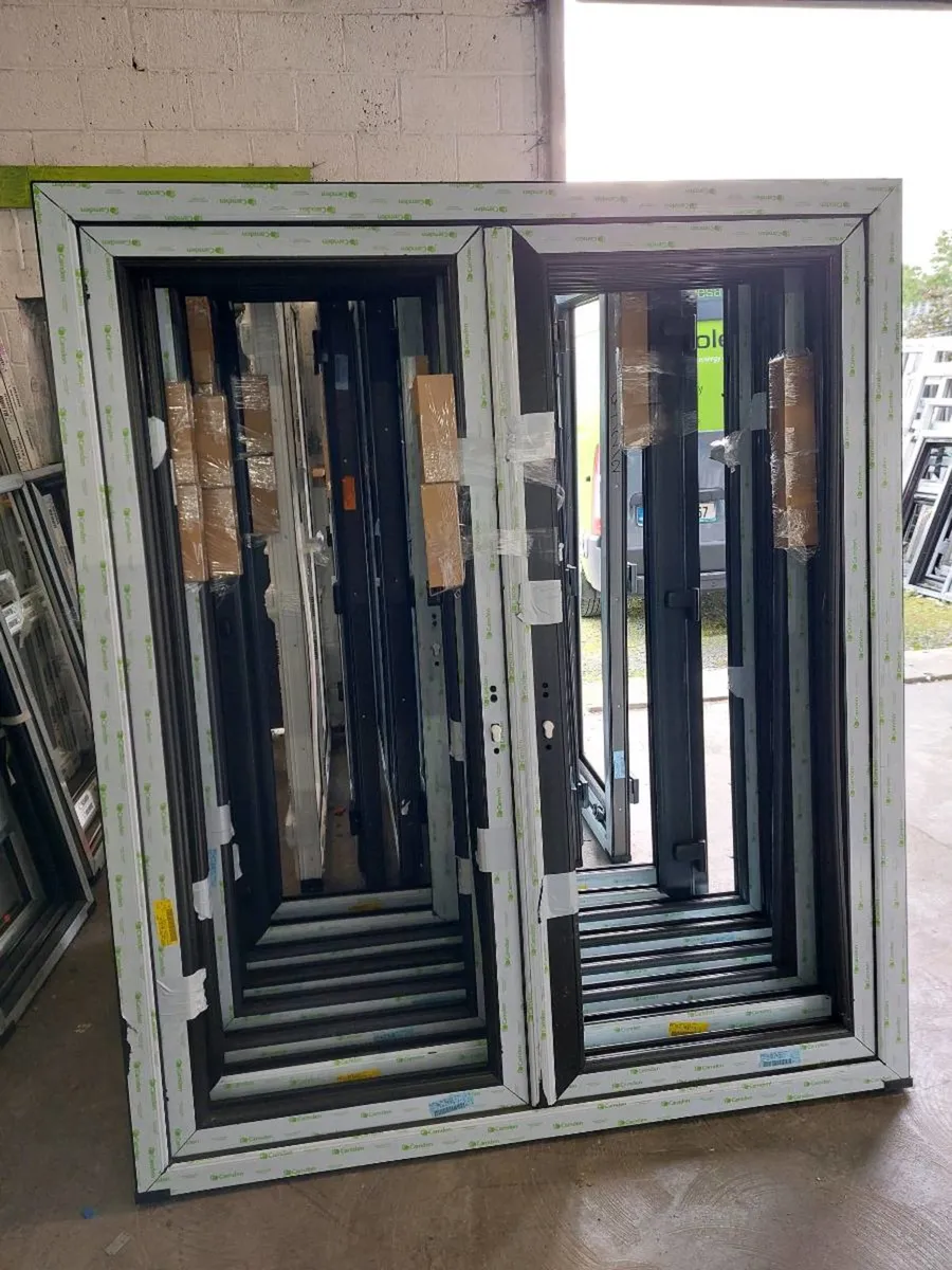 WPVCLTD STRAFFAN BLACK FRENCH DOORS IN STOCK UPVC