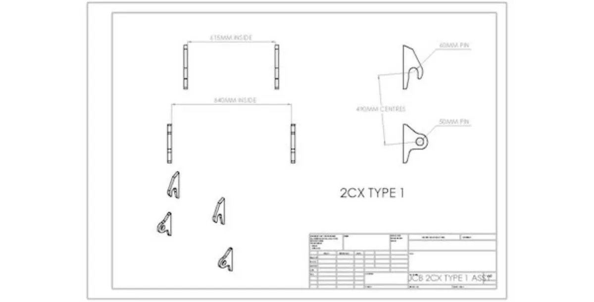 Loader bracket for 2CX Type 1