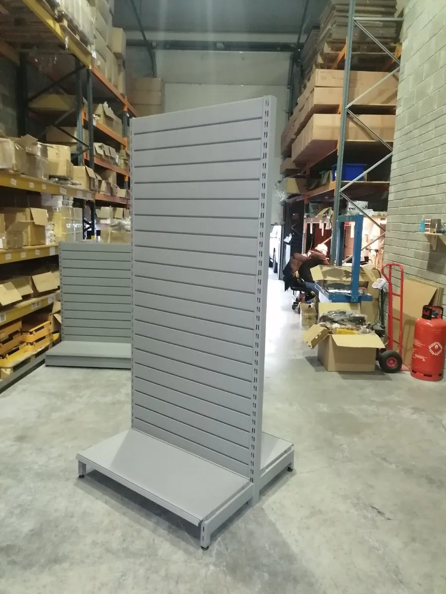 Metal Slatwall Shop Shelving Single & Double Sided