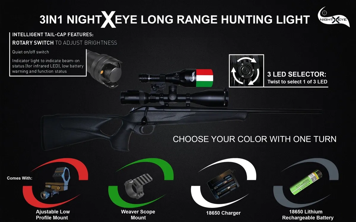 Nightxeye 3in1 long range hunting light. - Image 1