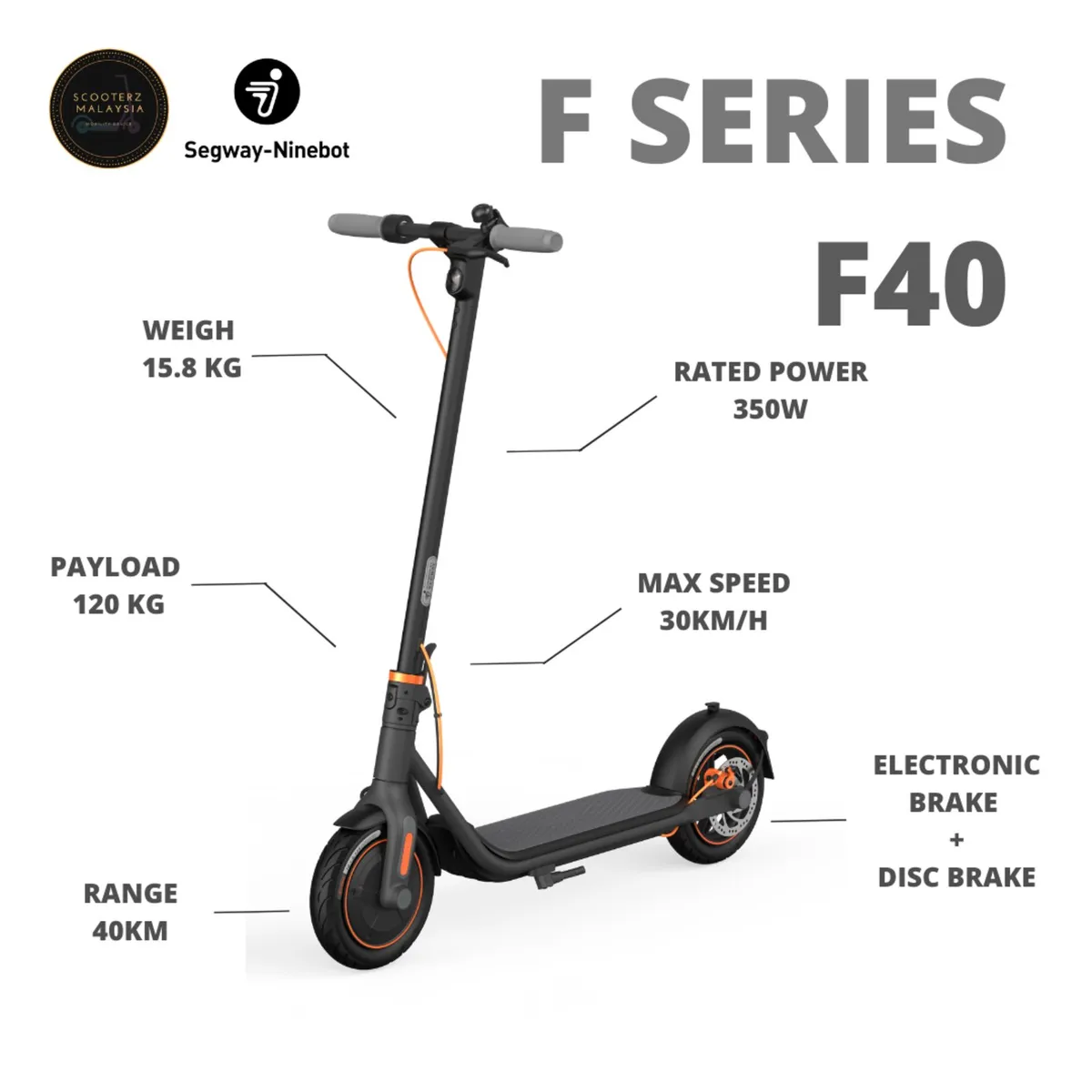 Ninebot Segway F40 Electric Scooter - Image 1