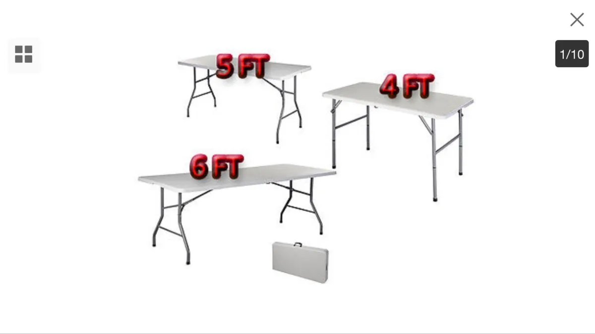 New 3ft 4ft 5ft 6ft 8ft Folding Trestle Tables