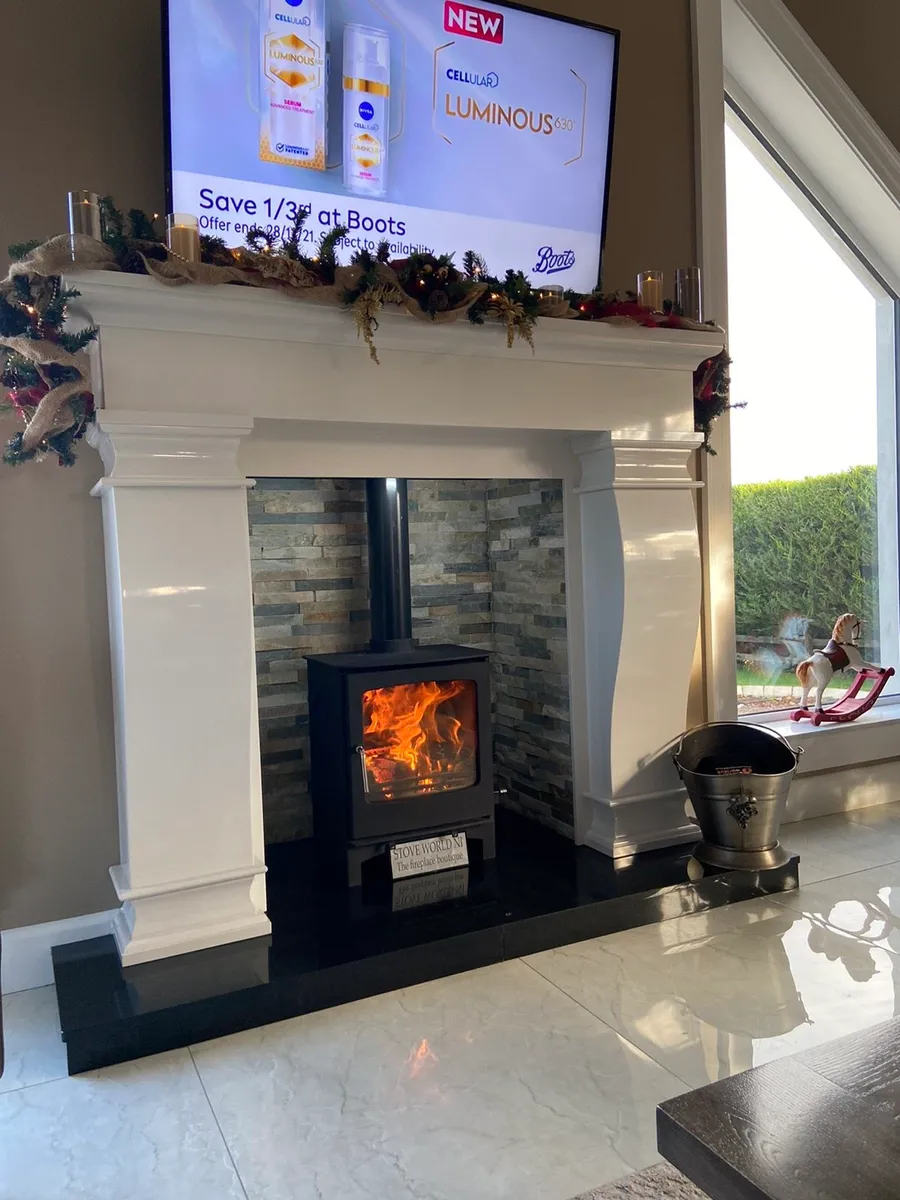 MASSIVE LARGE 70 INCH MARBLE FIREPLACE - Image 1