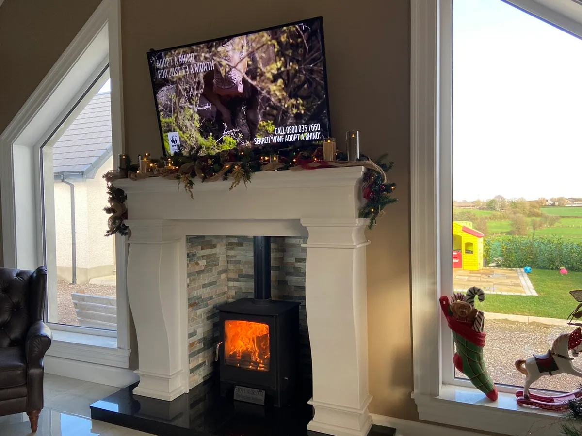 MASSIVE LARGE 70 INCH MARBLE FIREPLACE - Image 2