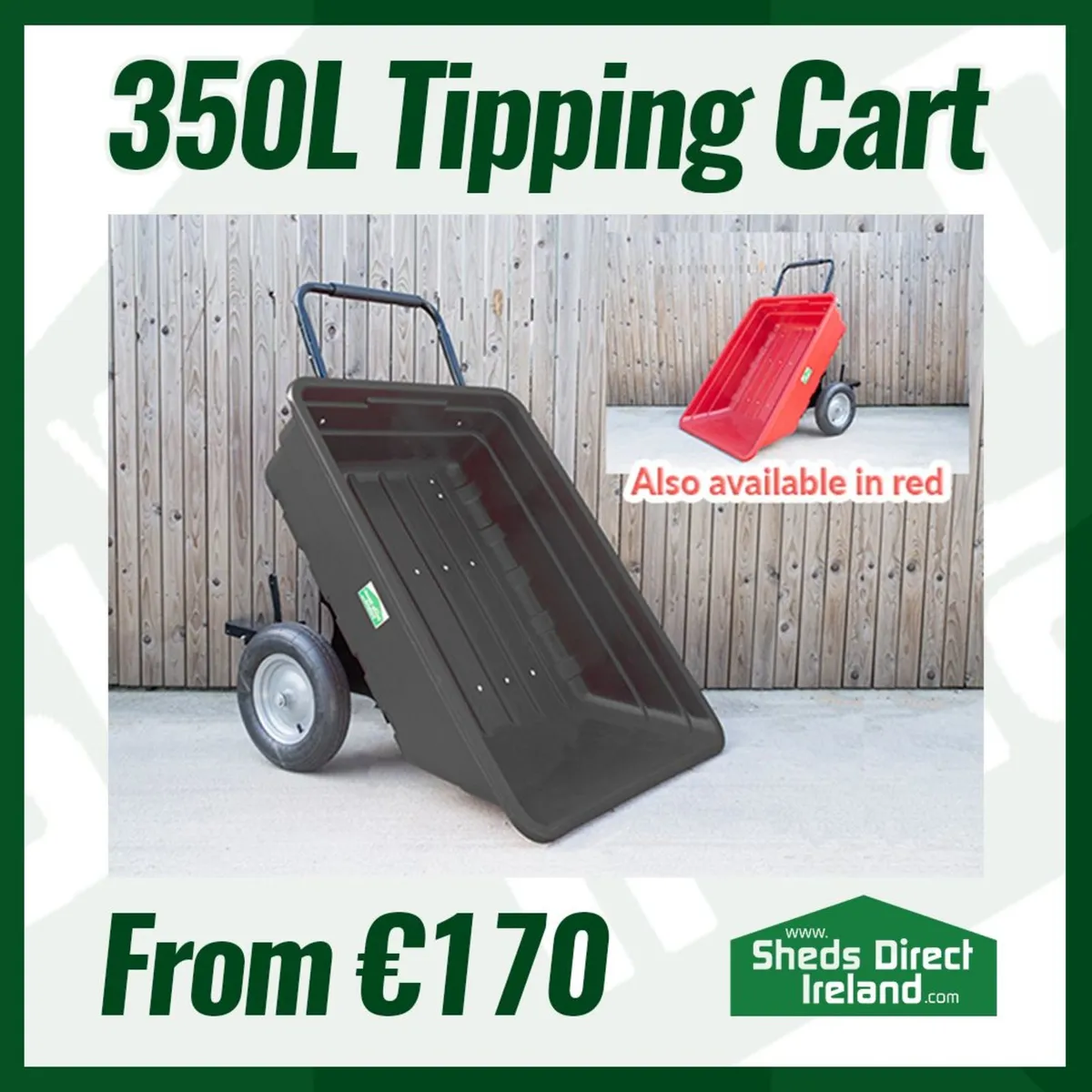 350L Tipping Cart (Red or Black) - Image 1