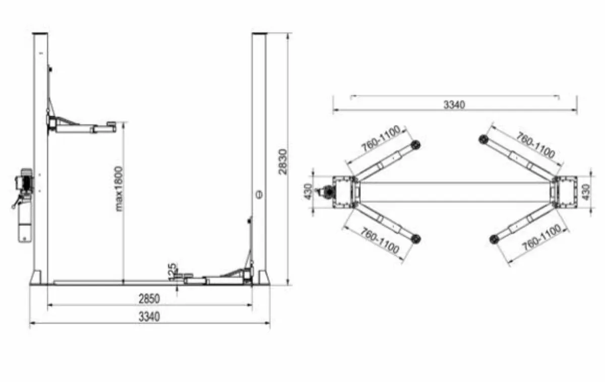 PACINI 2 Post lift 4000kg - Image 3