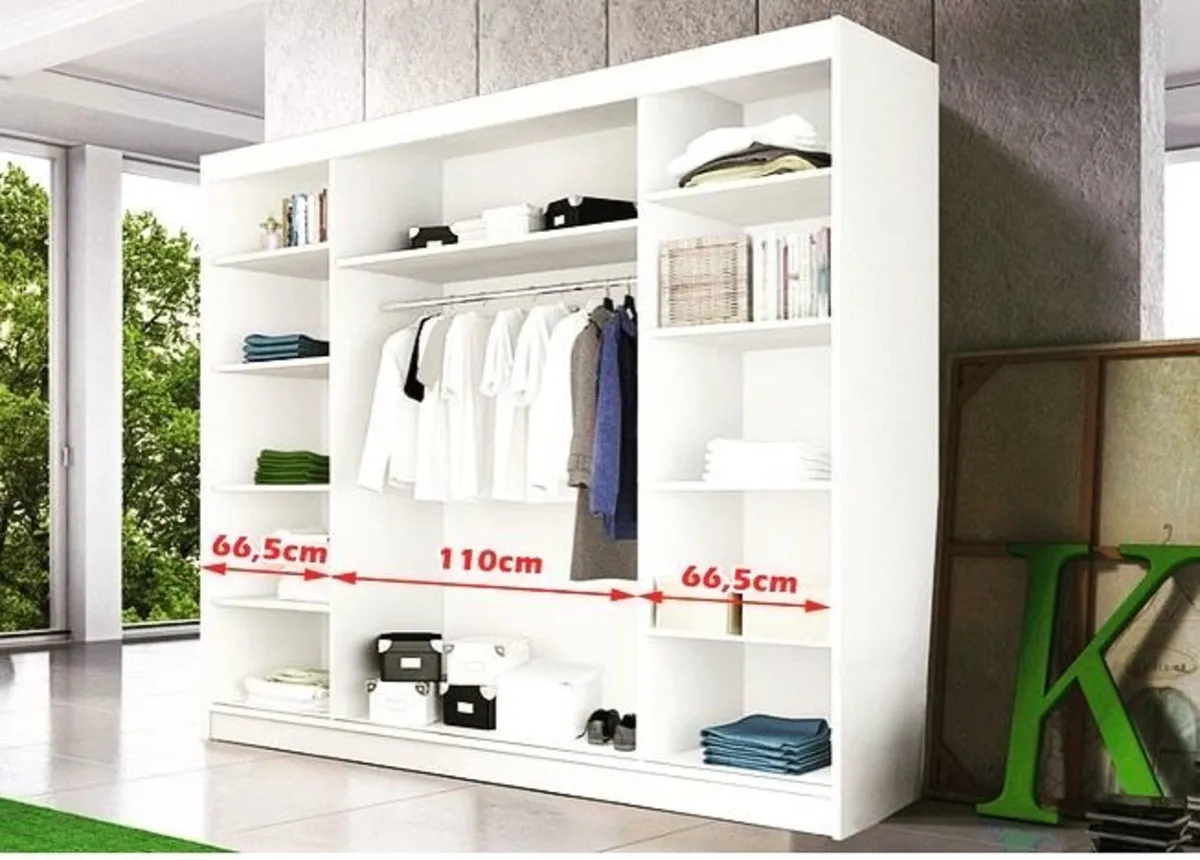ALBA SLIDING WARDROBE WITH MIRROR 250CM - Image 4