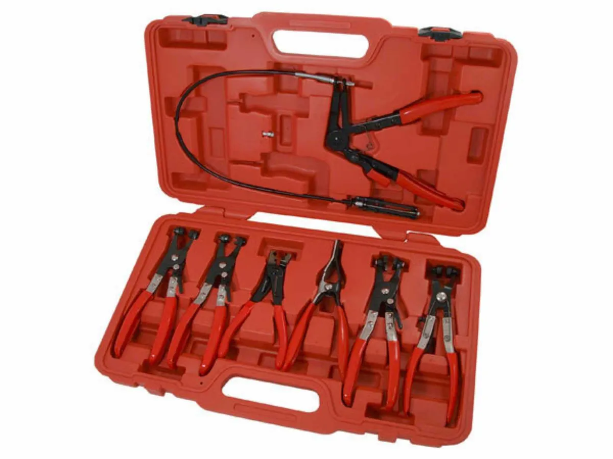 7pc Universal Flexible Hose Clip Pliers Set - Image 1