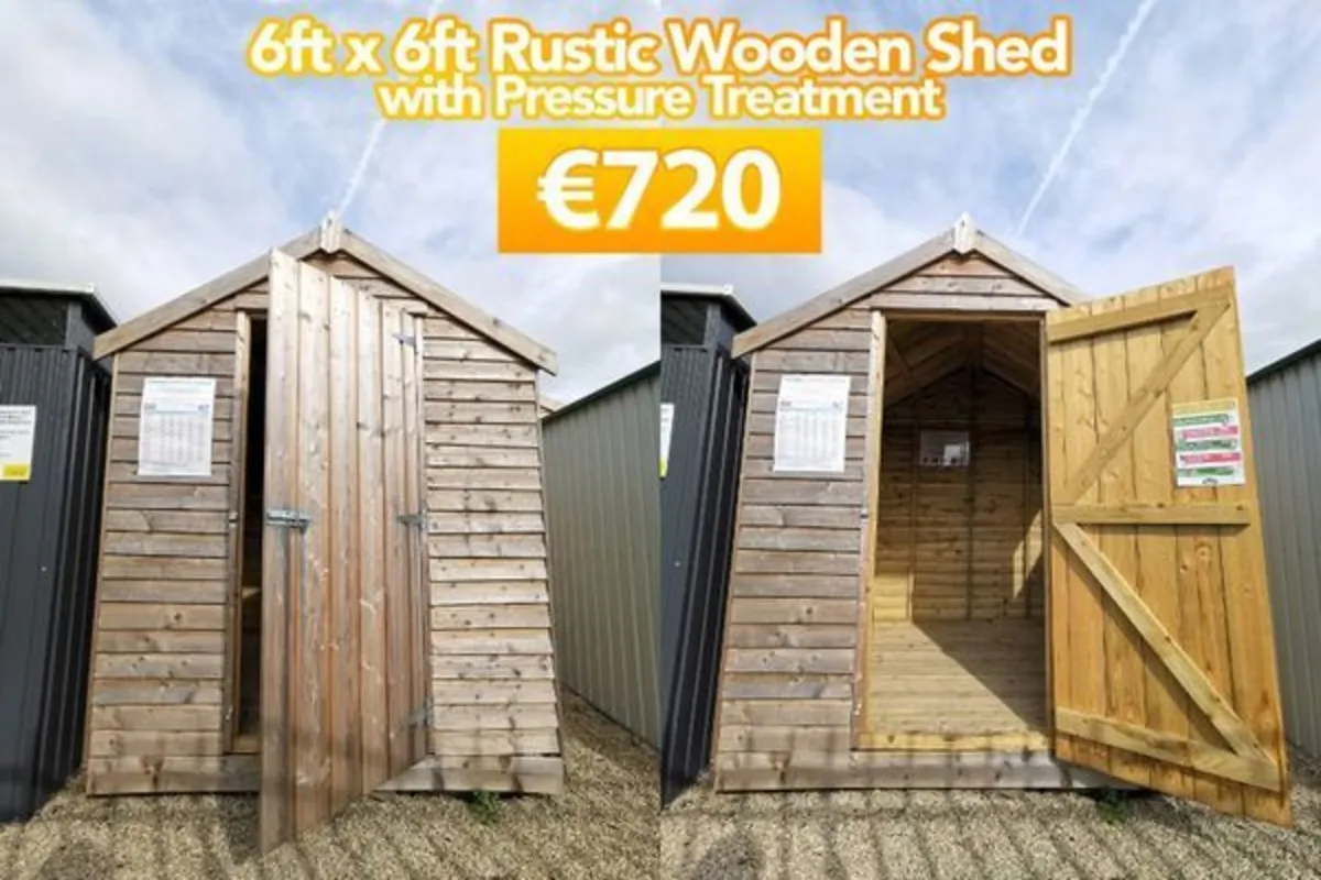 6ft x 6ft Rustic Wooden Shed - Image 1