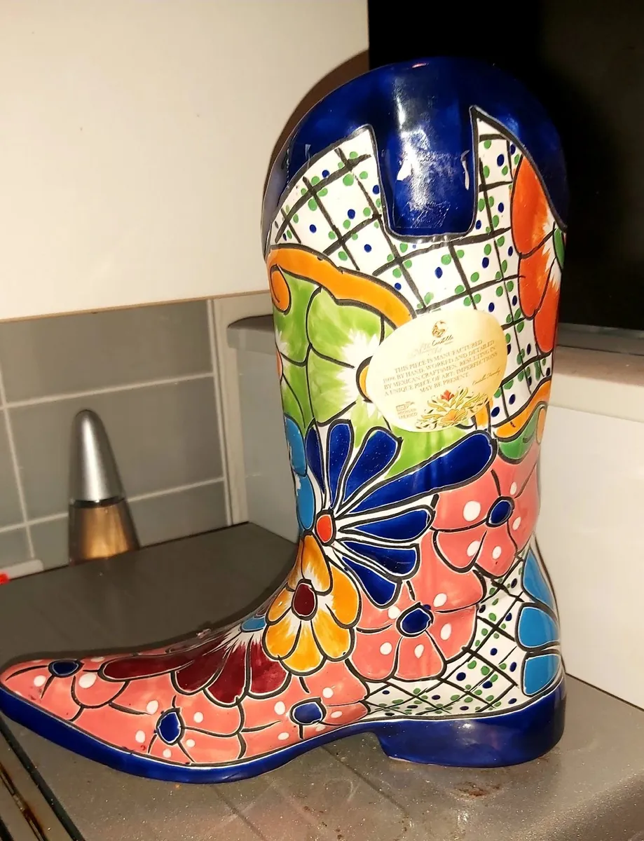 Handmade original Mexican ceramic boot