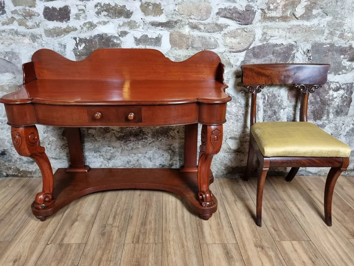 Victorian Mahogany Console Table- Circa 1860 - Image 4