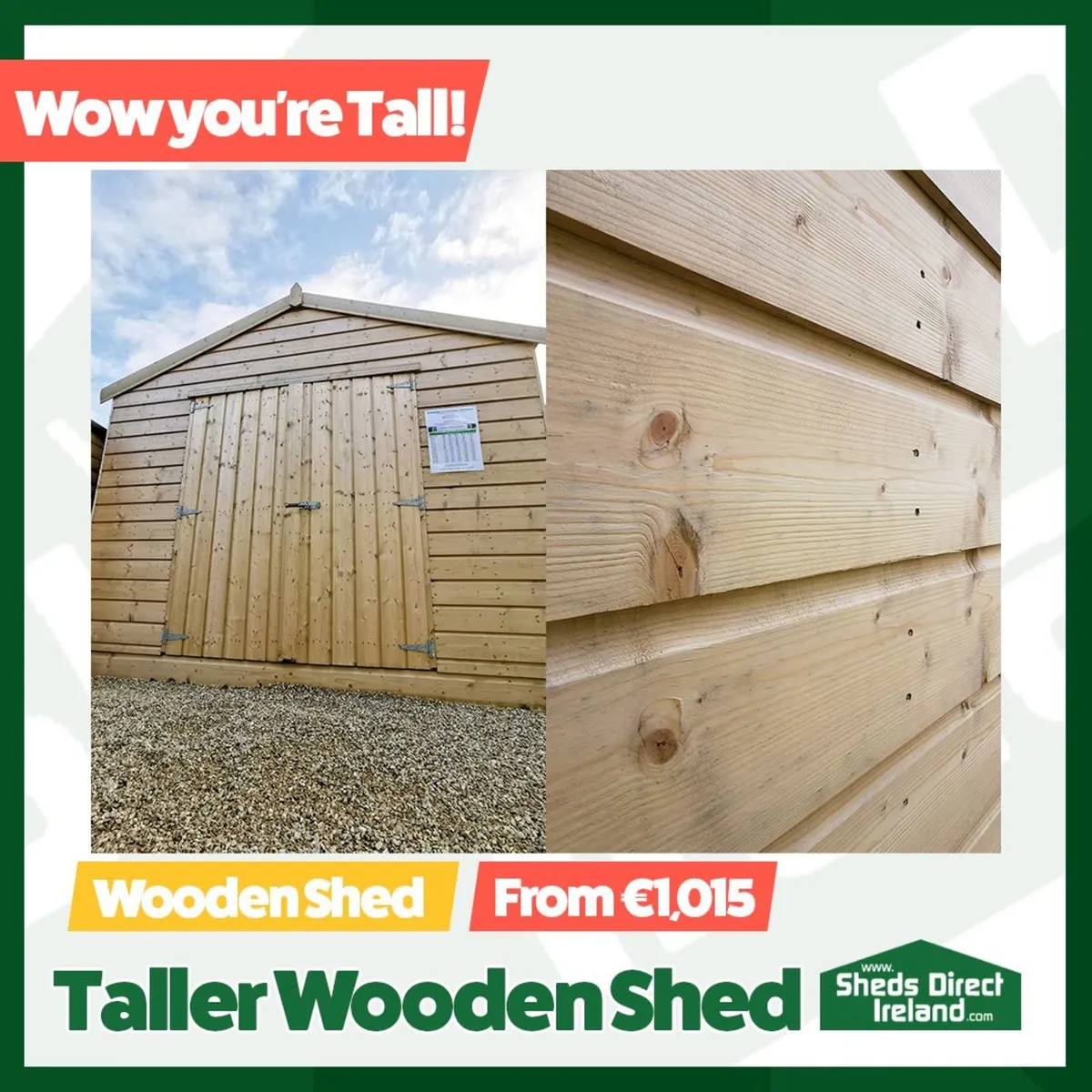 Taller Wooden Shed (Garden Shed)