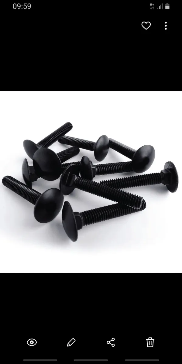 Black stainless steel carriage/cup head bolts/ fas - Image 1