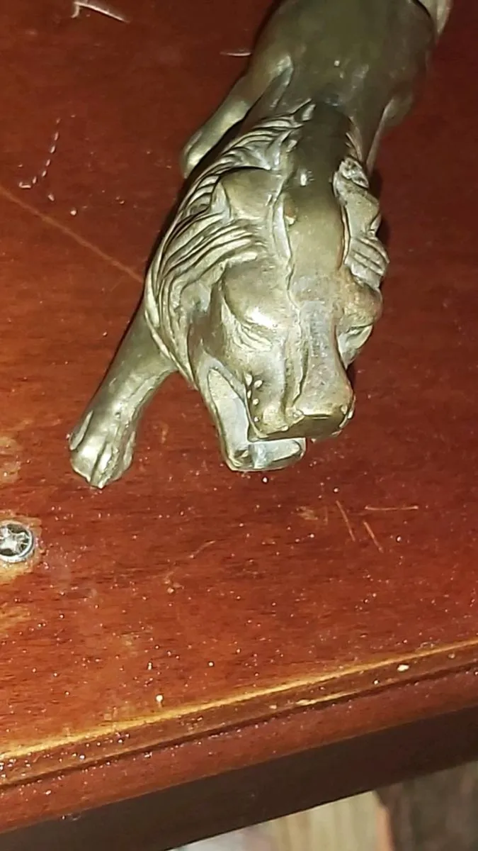 Antique solid brass bronze lion - Image 4