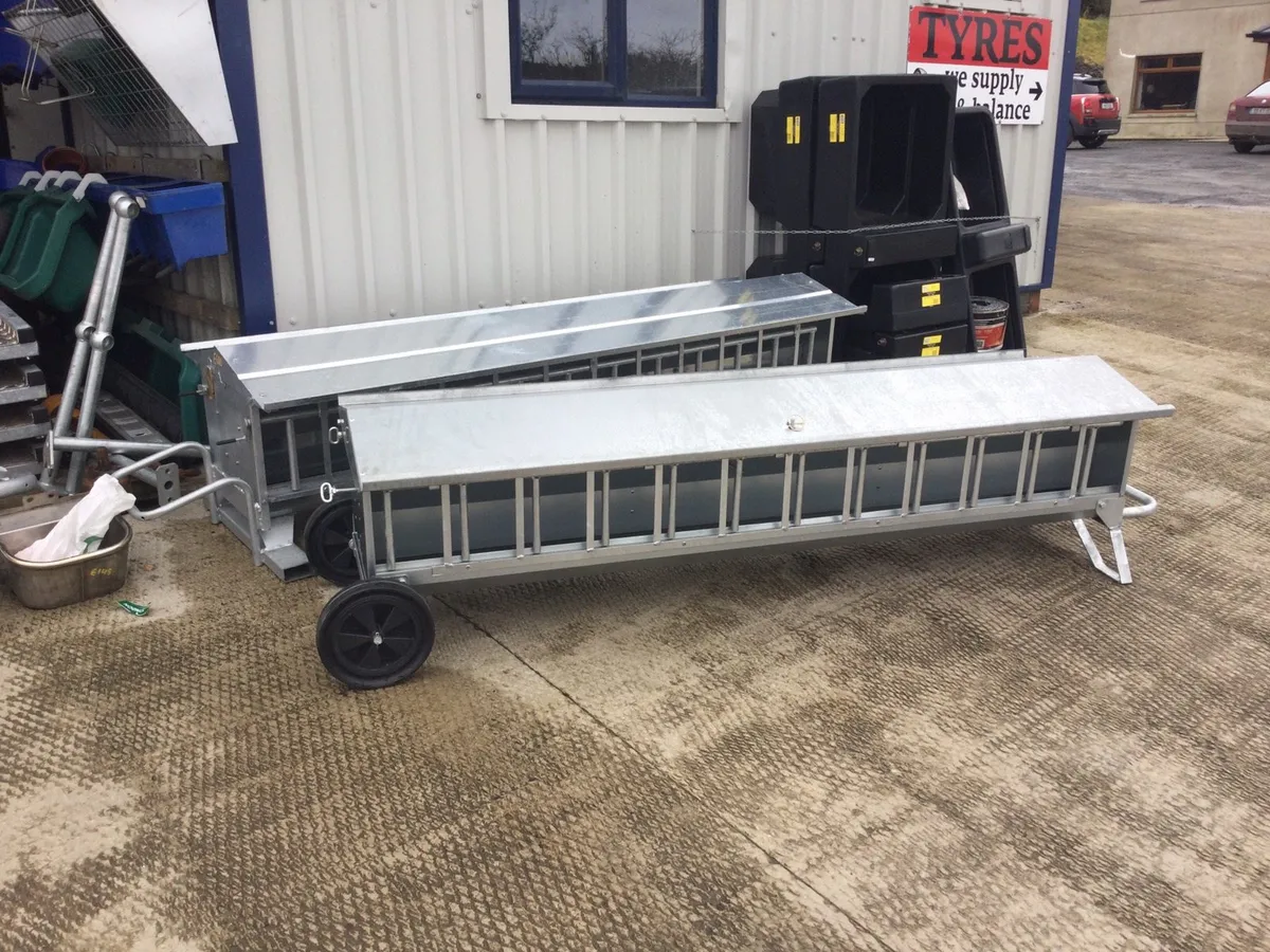 Lamb creep feeders, calf transporters