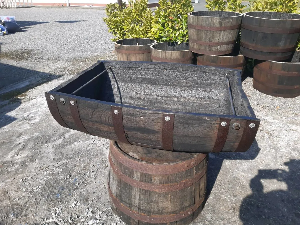 Whiskey barrel planters - Image 2