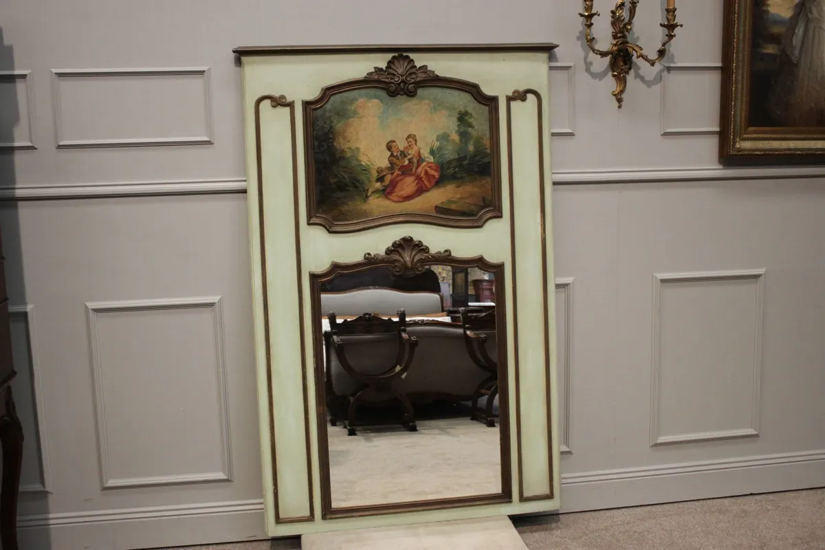 Large Antique Mirror Trumeau Louis XV