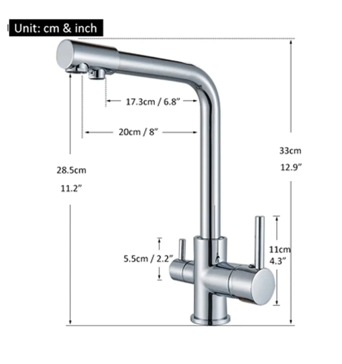 3 Way Kitchen Tap for Reverse Osmosis System - Image 3