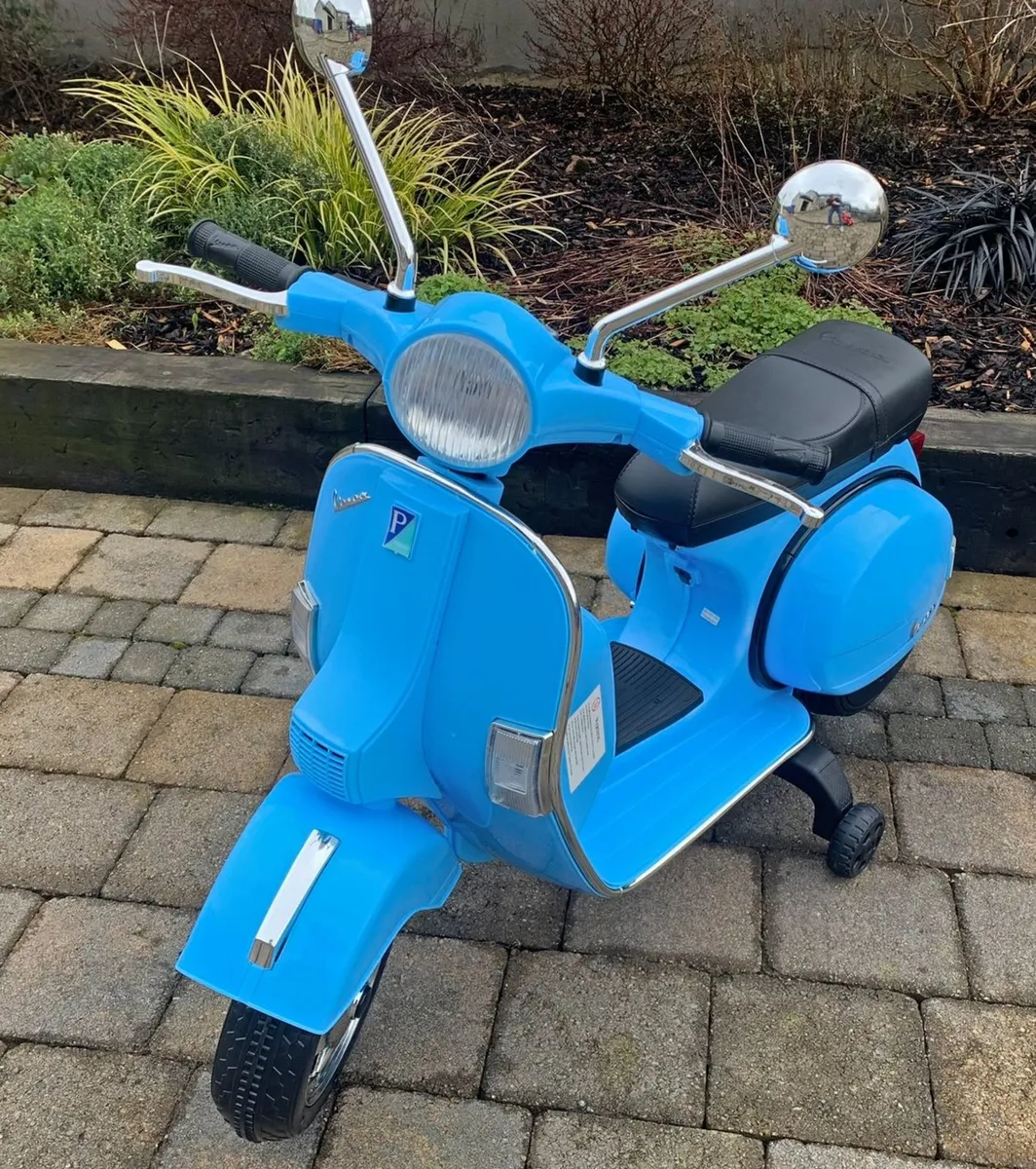 12v Licensed Vespa Blue Electric Ride On Motorbike