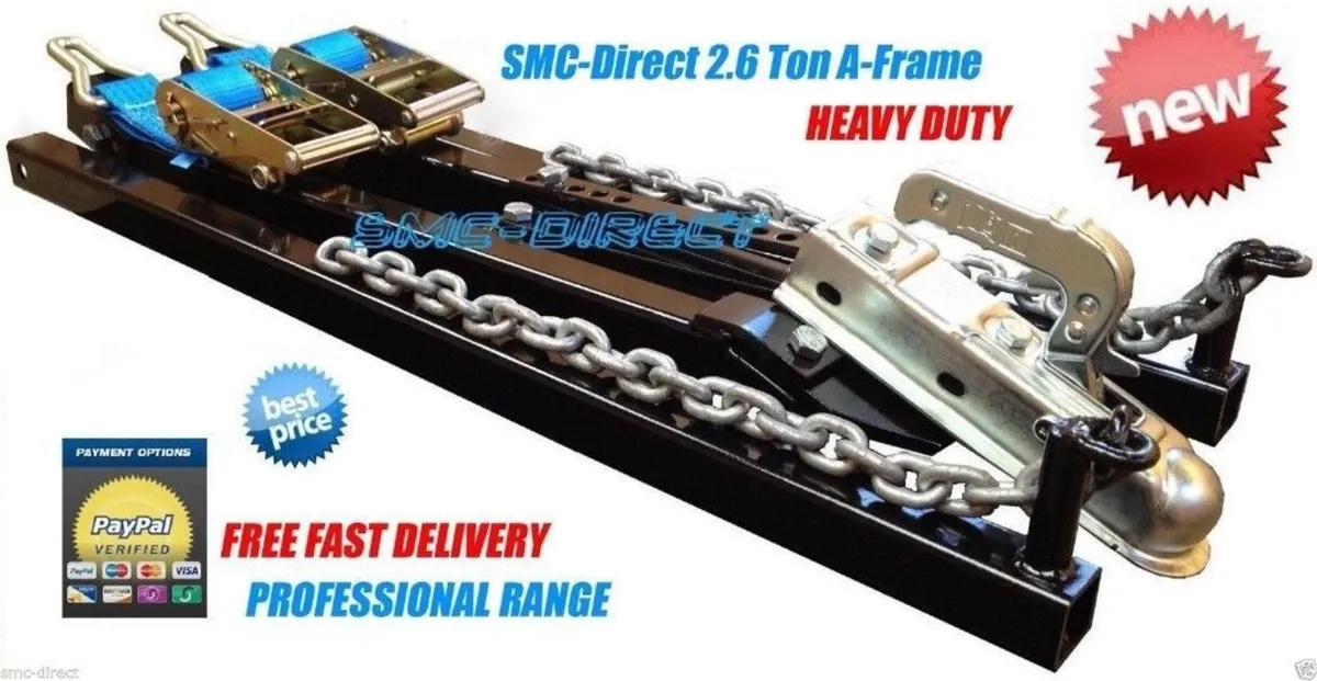 SMC-DIRECT 2.6T Car Towing A-Frame Recovery Dolly - Image 1