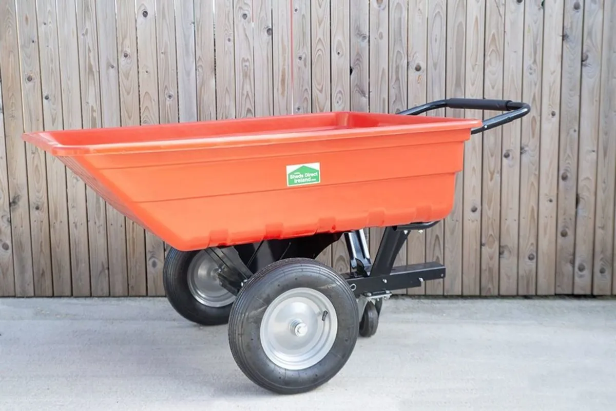 350L Garden Tipping Cart (Black or Red) - Image 2