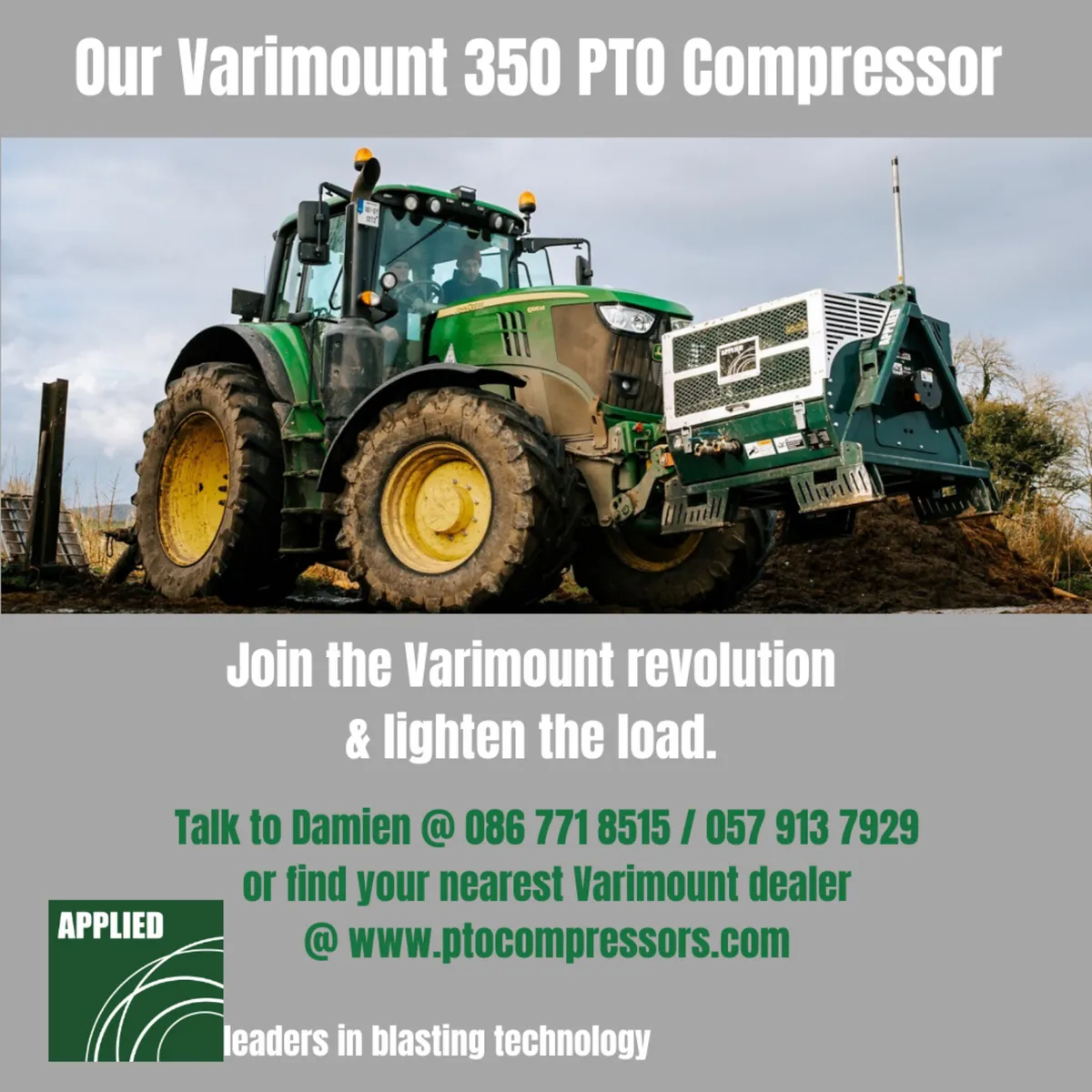 Applied VariMount 350 PTO Air Compressor 350 CFM - Image 1