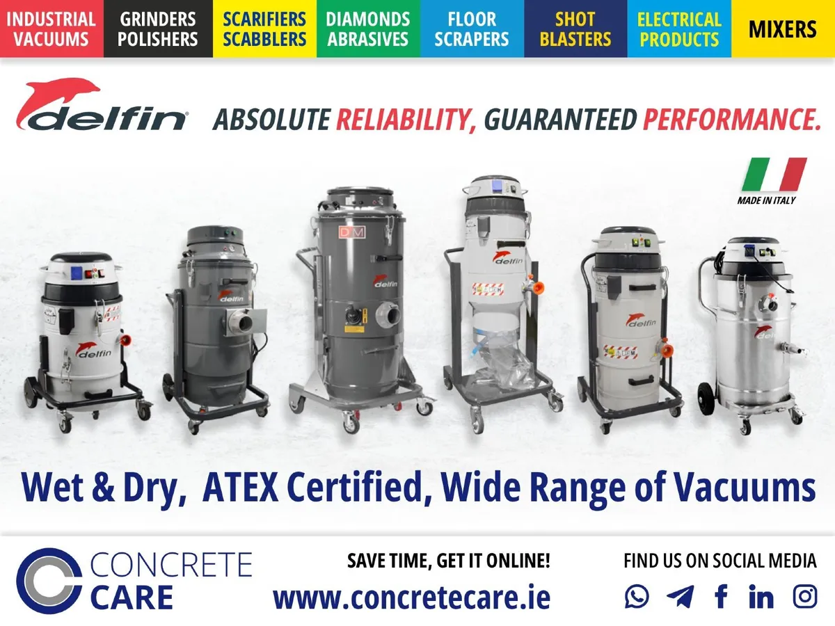 Delfin Industrial Vacuums Sales & Hire - ConcreteCare.ie