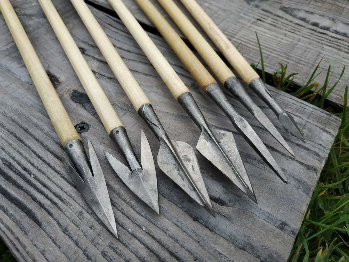 Archery. Medieval style arrows. Forged arrow heads - Image 1