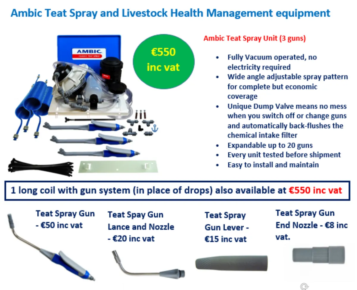 Ambic teat spray units and spares for sale at FDS