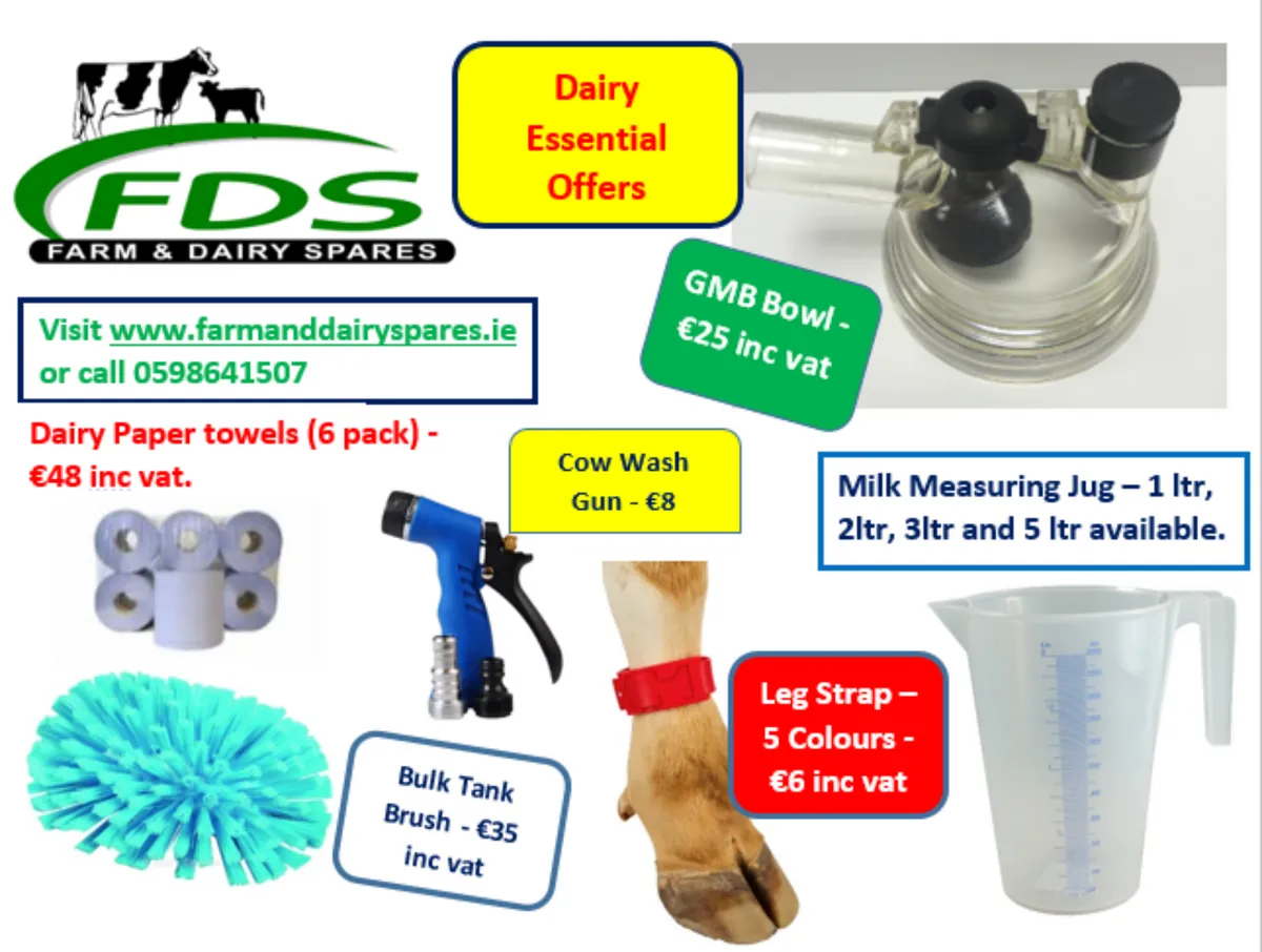 Stock up now on your Milking parlour essentials